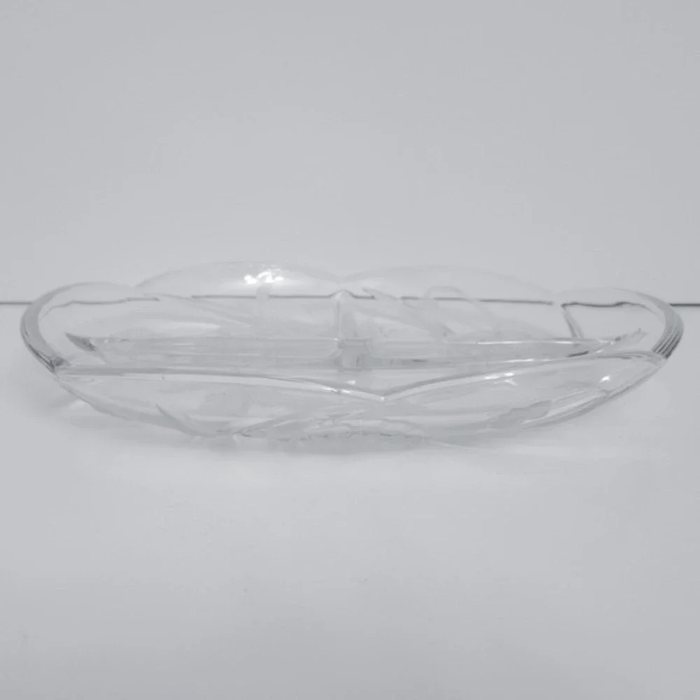 Mikasa Floral Savoir Vivre California Poppies‎ Oval Divided Glass Dish